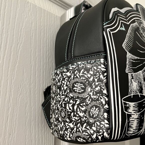 Disney Parks Loungefly Haunted Mansion Backpack Hatbox Ghost Glow In The Dark - Picture 4 of 16